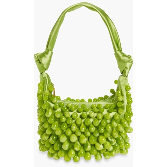 Cult Gaia Gia Beaded Satin Shoulder Bag Apple Green NWOT $528 - Picture 3 of 12